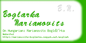boglarka marianovits business card